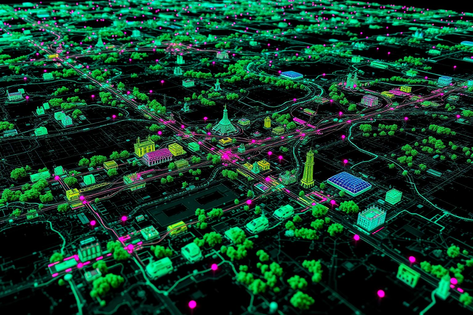Colorized LiDAR point cloud of an urban scene